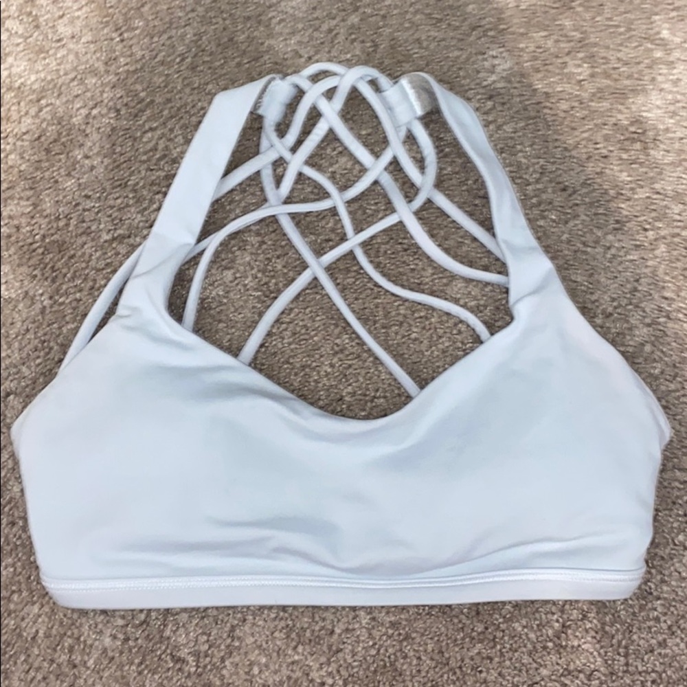 White Lululemon Crisscross Sports Bra Size 2